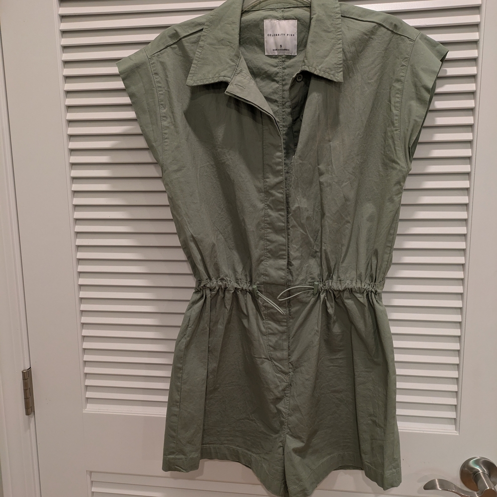 Celebrity Pink Olive Green Romper Size S
